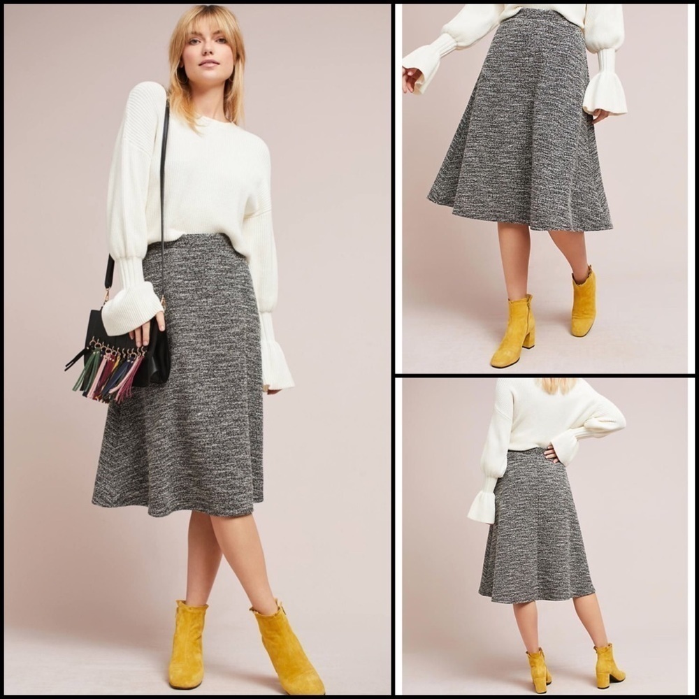 ANTHROPOLOGIE Marce Textured Knit Skirt New XSP XL